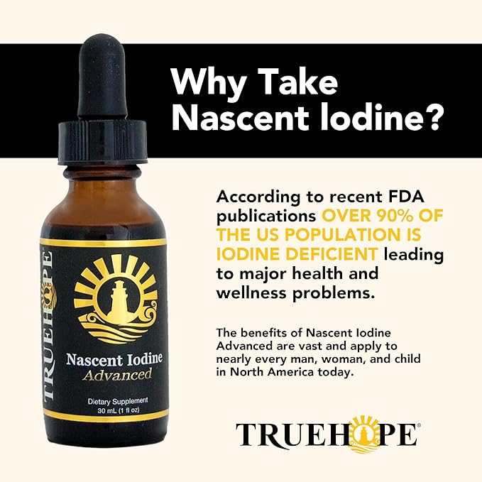 Pure Nascent Iodine Liquid Supplement - Potent Tincture Fast-Absorbing No Fillers Binders or Additives Pure Nascent Iodine Advanced 2% Drops 1 Fl Oz 30 ml