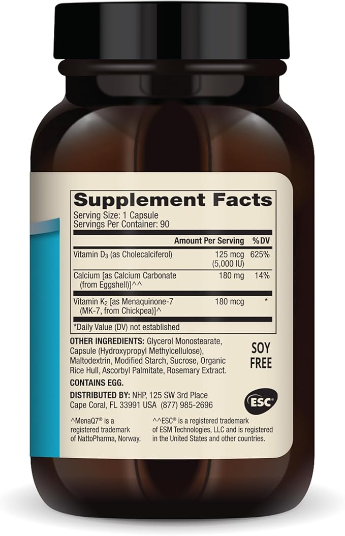 Dr. Mercola Calcium with Vitamins D3 &amp K2 - Supports Bone &amp Heart Health* - Calcium with Vitamins D3 &amp K2 - Eggshell-Derived - Non-GMO Gluten-Free &amp Soy Free - 90 Capsules (90 Serving