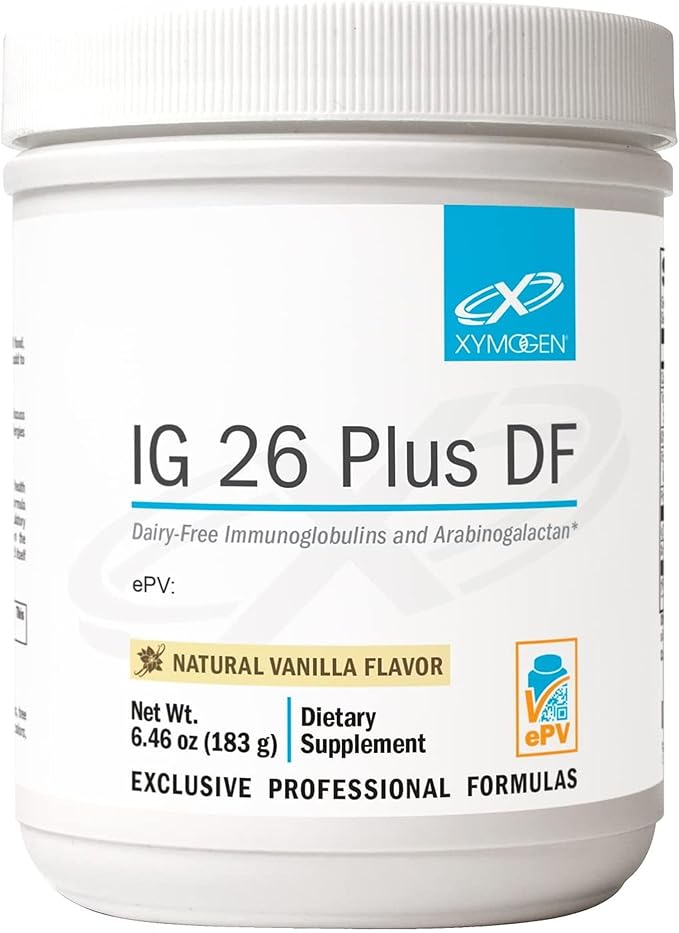 XYMOGEN IG 26 Plus DF - Dairy-Free Immunoglobulin Powder for Intestinal &amp Immune System Support - Hyperimmune Egg-Derived Immunoglobulins - 30 Servings