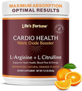 Life's Fortune 5000mg L- Arginine Supplement Powder &amp 1000mg L-Citrulline High Potency Nitric Oxide Health Booster Endurance Workout Performance Natural Orange Flavor (20 Servings)