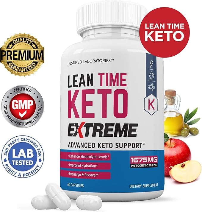 (10 Pack) Lean Time Extreme Keto Pills 1675MG New &amp Improved Formula Contains Apple Cider Vinegar Extra Virgin Olive Oil Powder Green Tea Leaf 600 Capsules