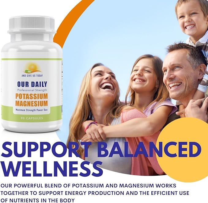 Our Daily Vites Magnesium Potassium Complex 90 Capsules Supplement High Absorption Magnesium Aspartate Oxide Support Vascular Health &amp Leg Cramp Potassium Aspartate Chloride