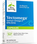 Terry Naturally Vectomega - Dietary Supplement with EPA &amp DHA - Omega-3 Capsules for Brain &amp Heart Health Support - Nutritional Supplement with Essential Fatty Acids &amp Peptides - 60