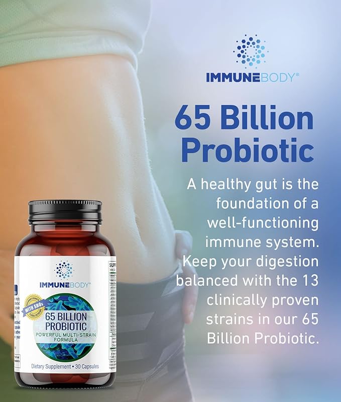Ultimate Digestive Health Probiotic - 65 Billion CFU 13 Probiotic Strains SBOs Prebiotic | Immune Support | Men &amp Women | Digestive Health Probiotics | Gut Health - 30 Capsules