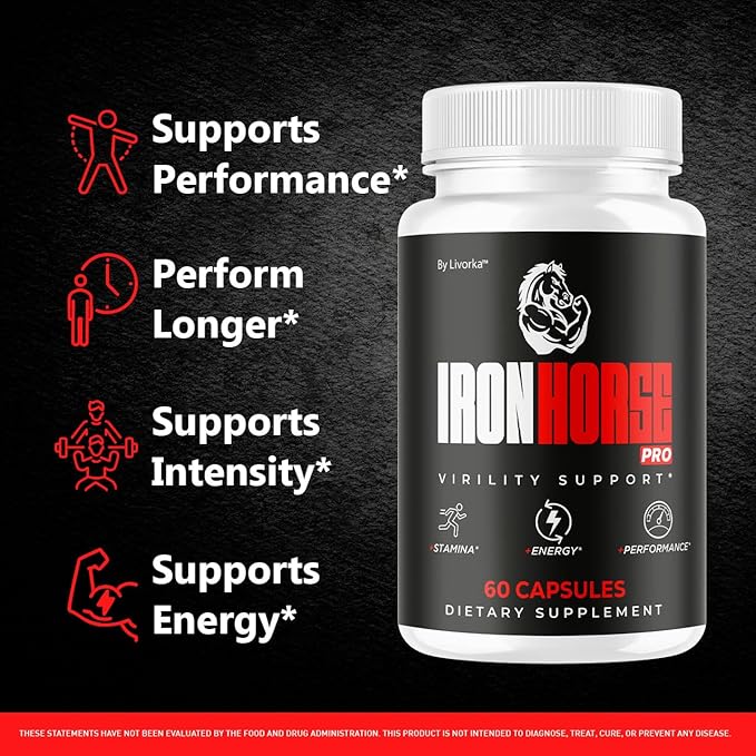 (2 Pack) Iron Horse Pro Supplement Pills - Official Advanced Formula Support Capsules - Maximum Strength Natural Iron Horse Pro for Overall Health &amp Wellness 120 Capsules for 2 Months
