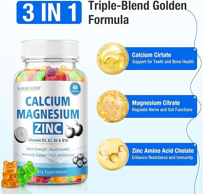 1200mg Calcium Gummies with Vitamin D3K2B6 Calcium Citrate Magnesium Zinc for Bonе &amp Immune Support Calcium Supplements for Women&ampMen 120 Chews