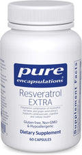 Pure Encapsulations Resveratrol EXTRA - 100 mg Trans-Resveratrol - For Healthy Cellular &amp Cardiovascular Function* - Antioxidants Supplement - Non-GMO &amp Gluten Free - 60 Capsules