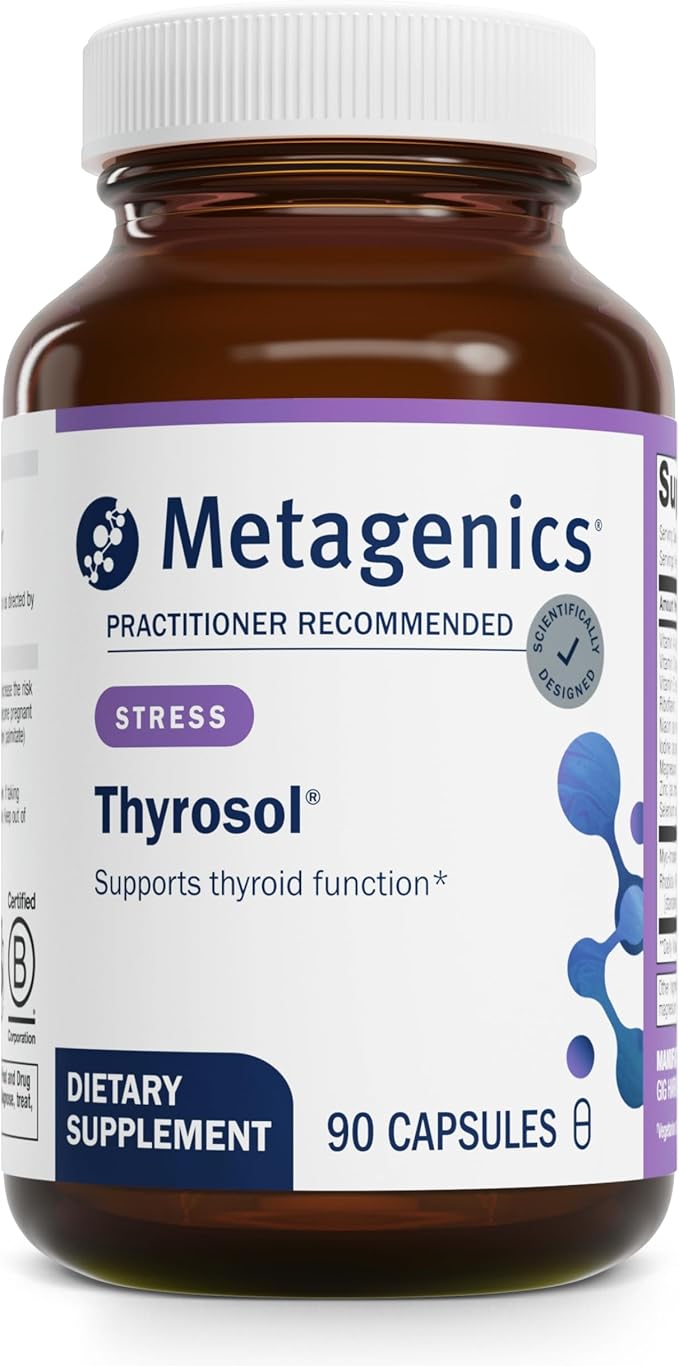 Metagenics Bundle - Thyrosol &amp D3 10000 + K - 90 Count of Thyrosol for Thyroid Health - 60 Softgels of D3 10000 + K for Immune Support Bone Health &amp Heart Health
