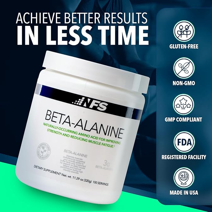 NF Sports Beta-Alanine – Naturally Occurring Amino Acid Promoting Reduction In Muscle Fatigue And Improved Performance - 100% Satisfaction Guaranteed