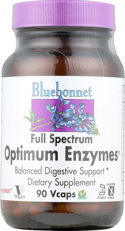 Bluebonnet Full Spectrum Optimum Enzymes Vegetarian Capsules 90 Count