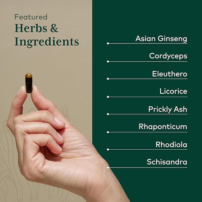 Gaia Herbs Pro Revive HPA - Adrenal Health Support Supplement* - Energy Supplement* with Cordyceps Asian Ginseng Licorice Root &amp Prickly Ash - 60 Liquid Phyto-Caps (30 Servings)