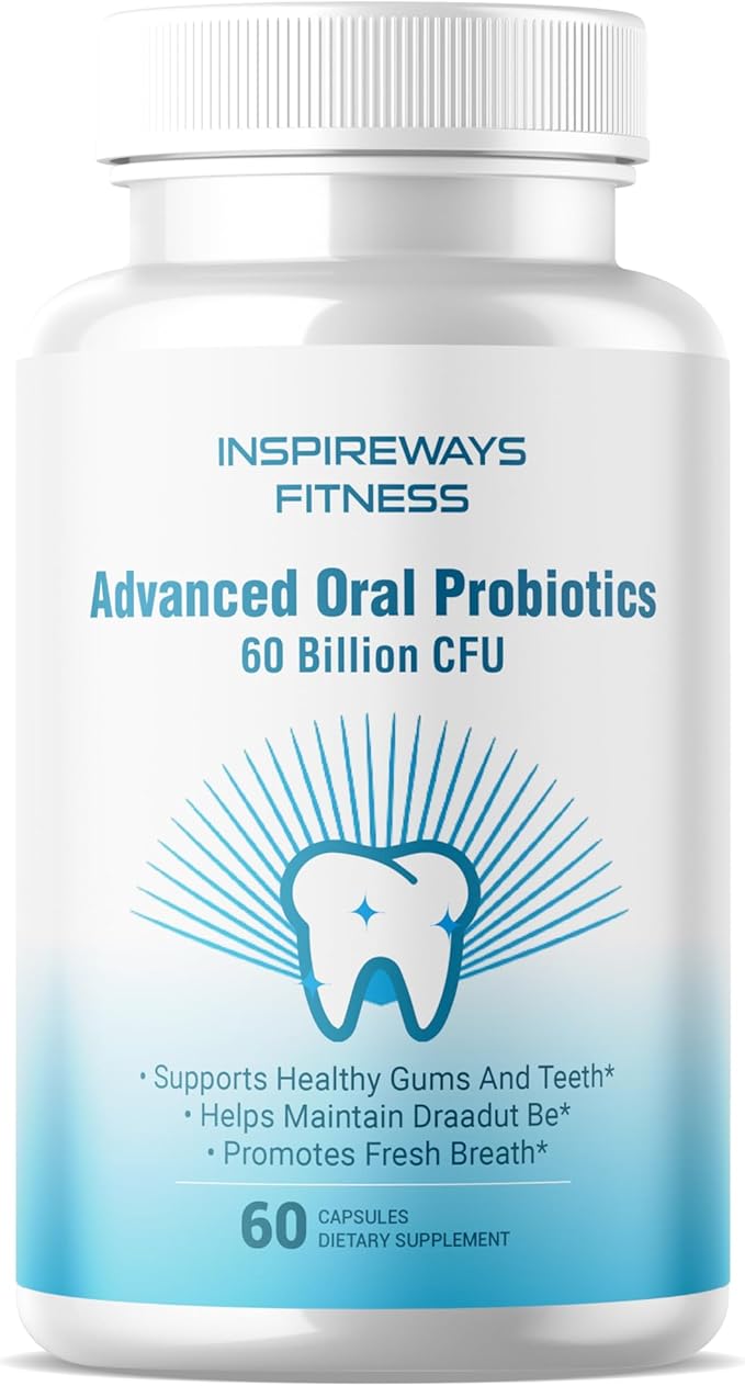 Oral Probiotics Supplement – 60 Billion CFU Probiotic Supports Healthy Teeth Gums Mouth Cavities Oral Defense and Fresh Breath &amp Daily Oral Wellness (60 Capsule)
