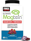 Force Factor Ultimate Magtein Magnesium L-Threonate 2000mg Support Cognitive Function Focus Memory &amp Relaxation Magnesium Threonate Mixed Berry 60 Soft Chews