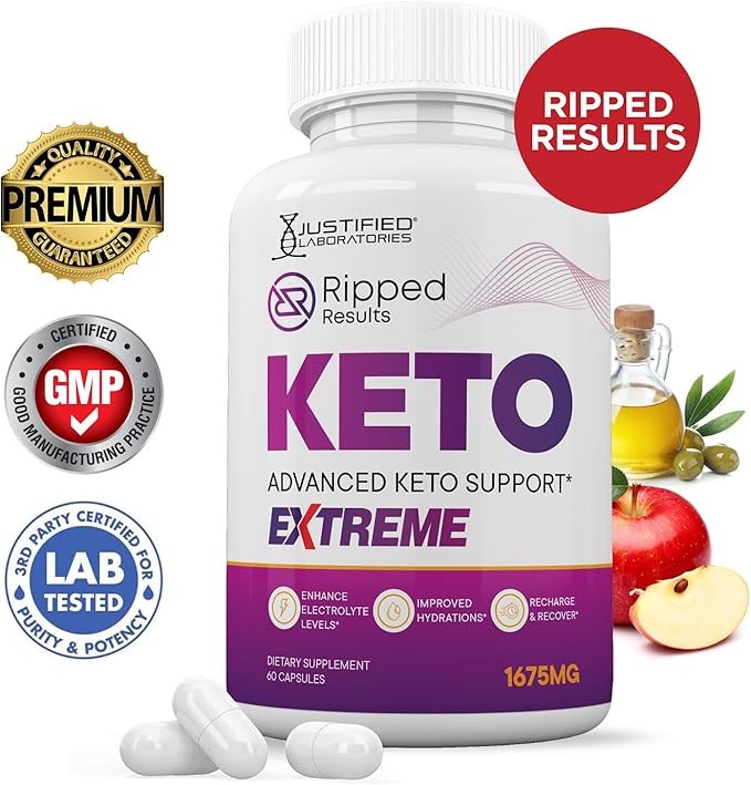 (5 Pack) Ripped Results Keto ACV Extreme Pills 1675MG Keto Support Blend Capsule Alternative Keto ACV Gummies Formulated Apple Cider Vinegar Extra Virgin Olive Oil Powder Green Tea Leaf 300 Capsules