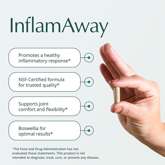 Natura Health Products InflamAway Supplement - Modulate a Healthy Inflammatory Response - Featuring Boswellia Serrata Bromelain Ginger Black Pepper (BioPerine) and Chinese Skullcap (90 Capsules)