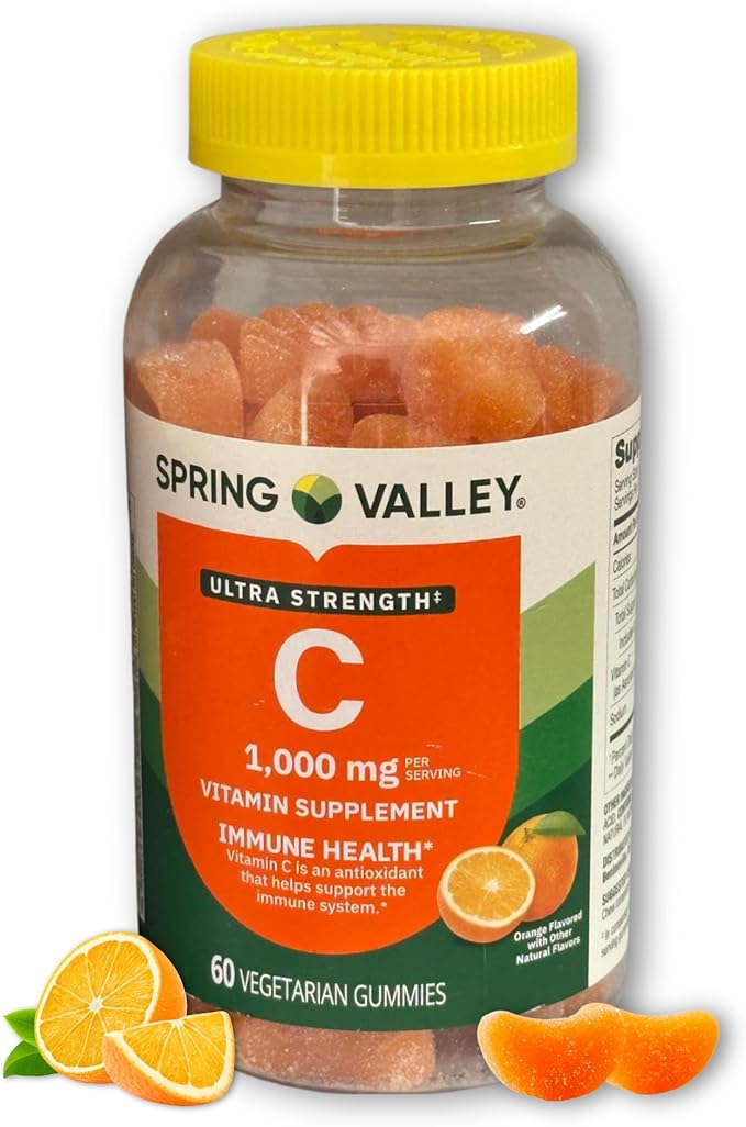 Vitamin C Ultra Strength- 1000mg Vegetarian Gummies Orange Flavor 60ct (Pack of 1) Boxed by Fusion Shop Store