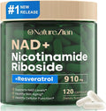 NAD Supplement - NAD+ Nicotinamide Riboside 910 Mg Supplement for Women &amp Men Liposomal Nicotinamide Riboside with Resveratrol for Focus Boost - 120 Capsules (120 Count (Pack of 1))
