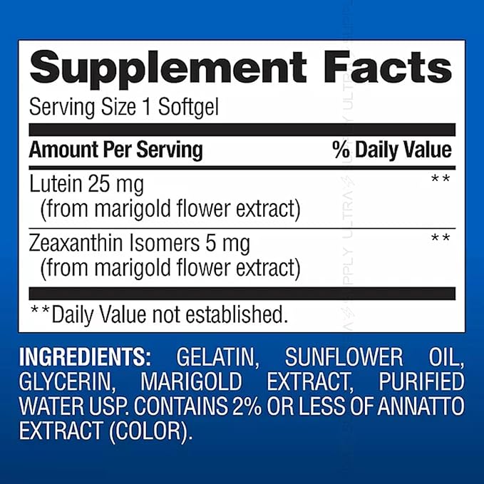 Members Mark Lutein with Zeaxanthin 25 mg &amp 5 mg (150 Count.) – Supports Eye &amp Vision Health Blue Light Protection USP Verified
