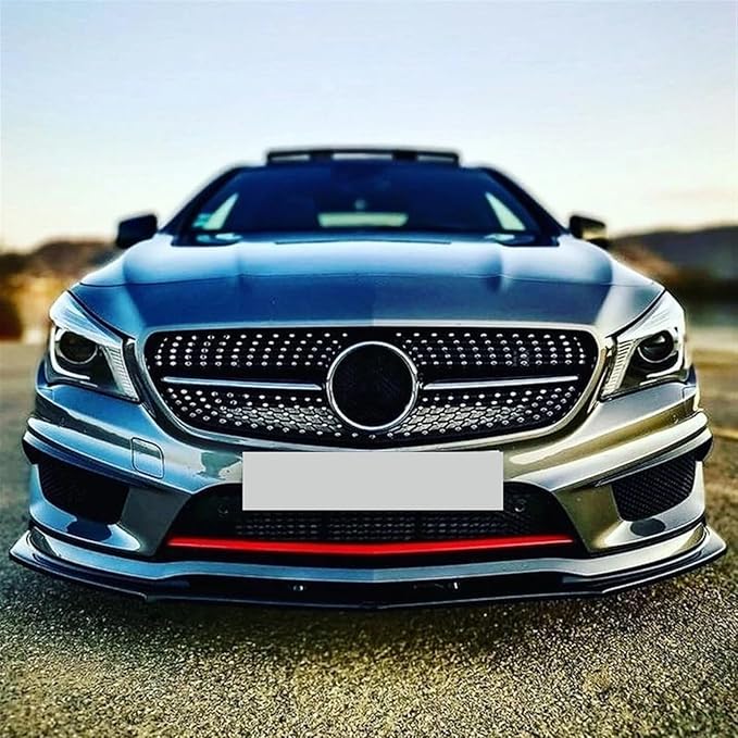 Car Front Bumper Lip Compatible for Mercedes Benz CLA Class C117 CLA200 260 CLA45 AMG 2013-2015 Spoiler Splitter Body Kits Diffuser(Color:Carbon Look)