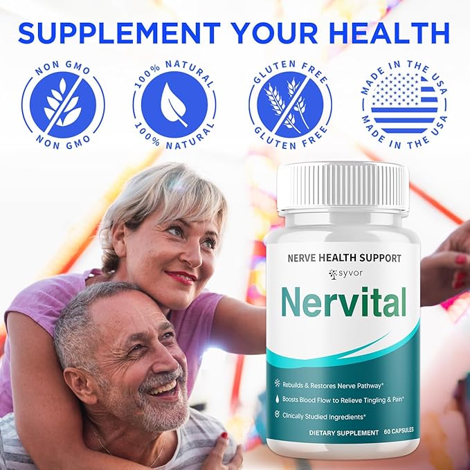 (2 Pack) Nervital Capsules Official Nervital Supplement Pills with All Natural Ingredients Advanced Formula for Optimal Health &amp Nerve Support with Premium Vitamins for Women &amp Men (120 Caps