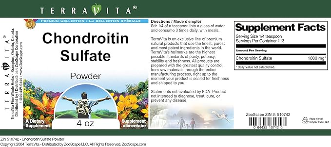 Terravita Chondroitin Sulfate Powder (4 oz ZIN: 510742) - 3 Pack