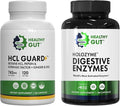 Healthy Gut HCL Guard 120 Capsules and HoloZyme Digestive Enzymes 180 Capsules