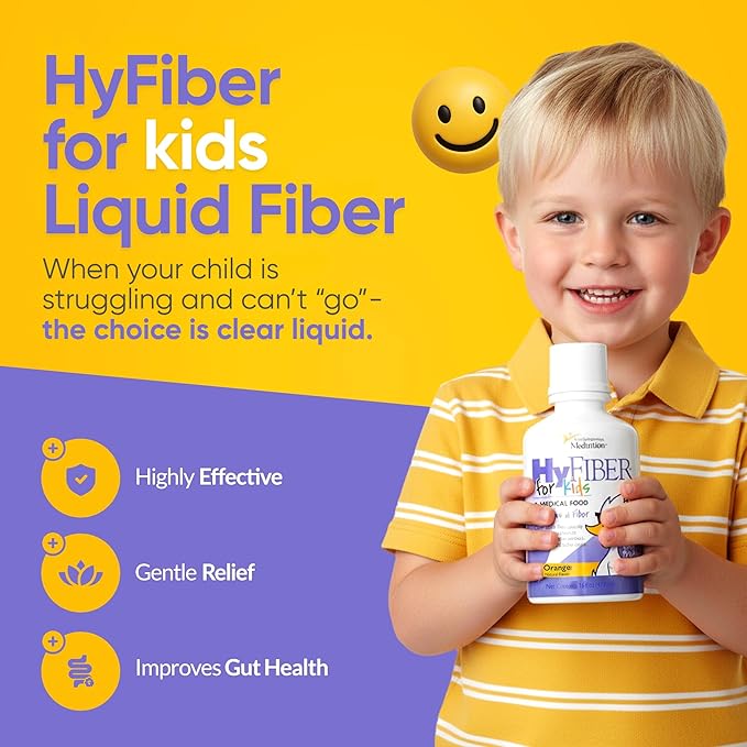 Medtrition HyFiber Liquid Fiber for Kids in Only One Tablespoon Supports Regularity and Softer Stools FOS Prebiotics for Gut Health 6 Grams of Fiber 32 Servings per Bottle
