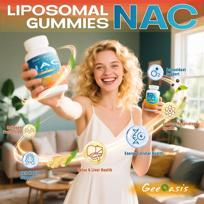 Liposomal L-lysine &amp NAC Gummies Lysine Chewable &amp NAC Supplement for Kids &amp Adults Immune Support