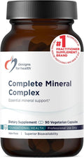 Designs for Health Complete Mineral Complex - Essential + Trace Minerals Supplement with Magnesium Malate Chromium Zinc + More - Iron-Free Multi Minerals Blend - Vegan + Gluten Free (90 Capsules)