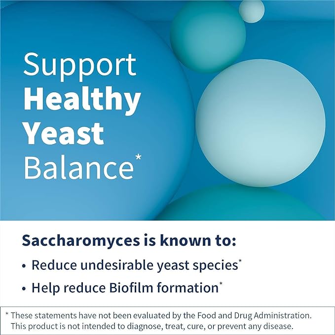 Klaire Labs SFI Health Saccharomyces Boulardii Gut Probiotics for Women &amp Men - 5 Billion CFU Yeast Probiotics for Digestive Health Immune Support &amp Diarrhea Relief (60 ct)