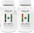 HEALIST Men’s Wellness Bundle – Probiotic + Omega 3 Supplement for Gut Heart Brain &amp Joint Health – 2-Pack 30 Vegan Capsules Each