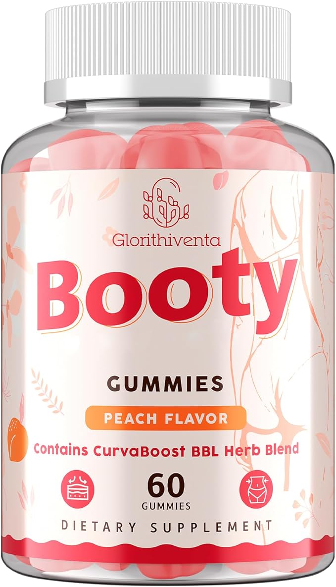 Booty Gummies Zero Sugar Vegan Peach Flavor - 60 Counts