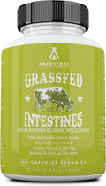 Ancestral Supplements Grass Fed Beef Intestines with Stomach (Tripe) 3000mg Digestion Supplement Supports Acid Reflux and Gut Intestine and Digestive Health Non GMO 180 Capsules