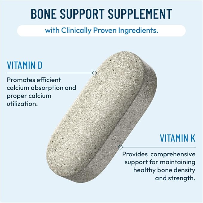 Advanced Bone Support Formula – Calcium Magnesium Vitamin D3 &amp K2 – Bone Density &amp Strength Supplement for Women &amp Men – Joint Mobility Menopause &amp Osteoporosis Support – 90 Capsul