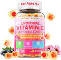 Liposomal Vitamin C 1000mg + D3 5000IU + Zinc Filled Gummies Folate 800mcg Chewable Supplement Elderberry for Immune Hyaluronic Acid VE for Beauty Energy &amp Overall Health Sugar Free Natura