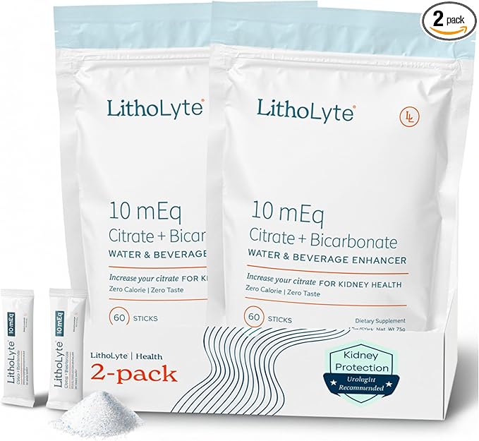 10mEq | Water &amp Beverage Enhancer for Kidney Health | Citrate &amp Electrolytes for Kidney Protection | Science-Based Support Beyond Cleanse Detox or Stone Dissolver Supplements | 120 Sticks