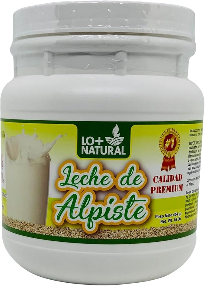Leche de Alpiste (454g) Canary Seed Milk / 100% Natural Suplemento Alimenticio Bote