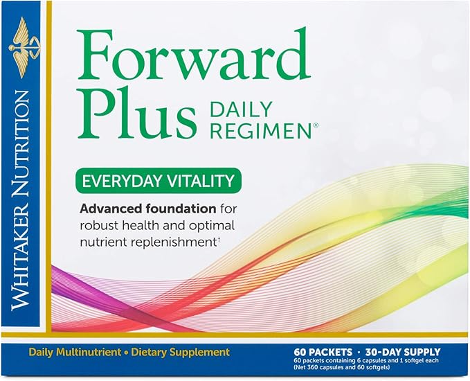 Dr. Whitaker's Forward Plus Daily Regimen - Comprehensive Multivitamin Supplement Supports Optimal Energy Strength Vitality and Stamina - 60 Packets (30-Day Supply)