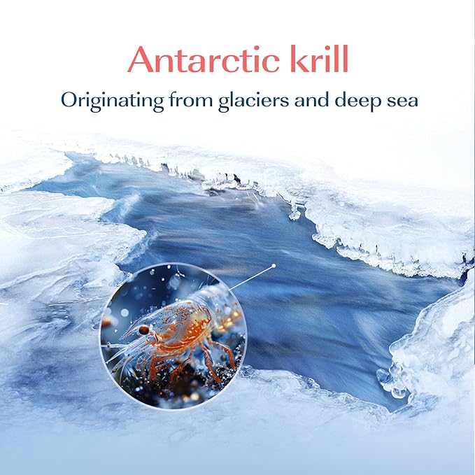 Antarctic Krill Oil Softgels - Rich in Omega-3 phospholipids Non-GMO Dietary Fiber Supplement 60 Capsules