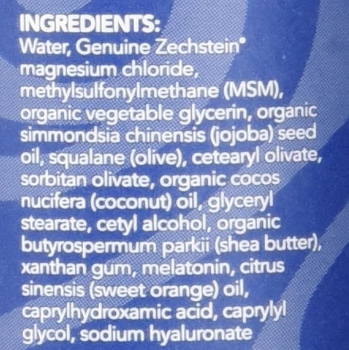 Ancient Minerals Magnesium Lotion Goodnight – Zechstein Magnesium Chloride Cream with Melatonin MSM and Organic Oils Nighttime Topical Lotion 2.5 oz