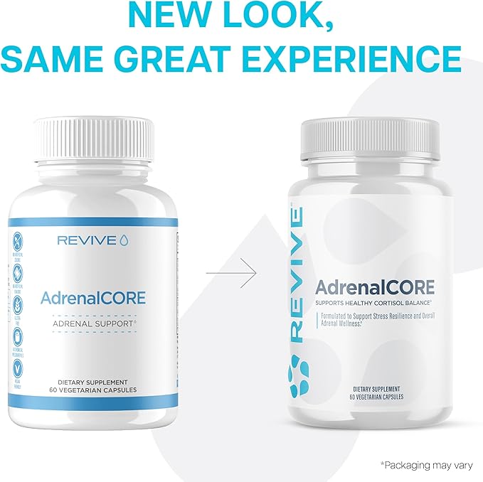 Revive MD Adrenal Support Supplements for Fatigue - Natural Cortisol Manager &amp Supplement with Rhodiola Rosea &amp Ashwagandha Promotes Energy Levels &amp Mental Performance - Men &amp Women -