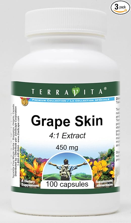 Grape Skin 4:1-450 mg (100 Capsules ZIN: 520352) - 3 Pack