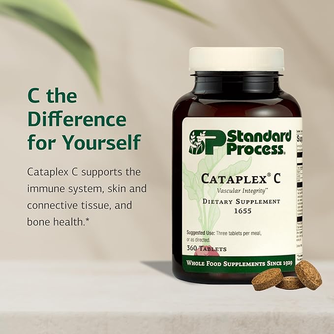 Standard Process Cataplex C - Supports Immune &amp Bone Health - Aids Healthy Skin &amp Connective Tissue - Includes Antioxidant Vitamin C - Non-Dairy &amp Non-Soy - 360 Tablets