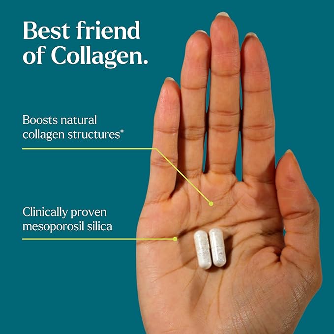 Clinically Proven Mesoporosil® Silica - Builds Collagen. Enhances Skin Hair Nails. 2 Months Supply. 60 Capsules.