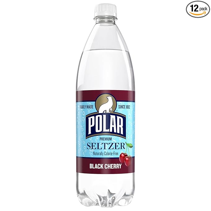 Polar Beverages Seltzer Black Cherry 33.8 Fluid Ounce (Pack of 12)