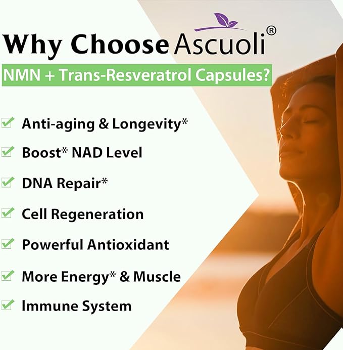 99% Ultra Purity NMN 500mg + Trans-Resveratrol 600mg 1150mg NMN Resveratrol Supplement 3-in-1 Advanced Formula for Boost* NAD Cell Immune Energy &amp Muscle Healthy Aging Stabilized Form - 60