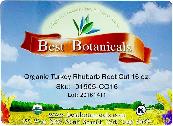 Best Botanicals Turkey Rhubarb Root Cut 16 oz. (Organic)
