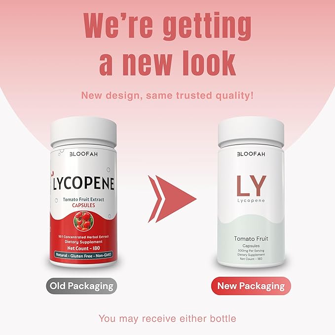 Lycopene Supplement Capsules 500mg – Tomato Fruit Powder with Natural Lycopene for Antioxidant &amp Daily Wellness Support | Gluten Free Non-GMO Lycopene Supplements for Men