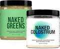 NAKED Colostrum &amp Super Greens Bundle – Grass-Fed Bovine Colostrum + Organic Greens with Prebiotics &amp Probiotics - Gut Skin Recovery &amp Immune Support