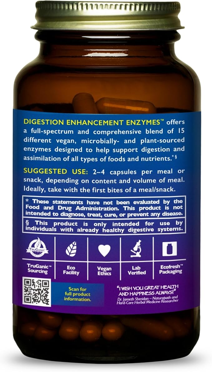 HEALTHFORCE SUPERFOODS Digestion Enhancement Enzymes - 360 Vegan Capsules